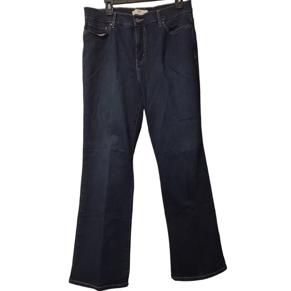 Levis 512 Perfectly Slimming Jeans 12 M Womens Bootcut Rhinestone Dark Indigo